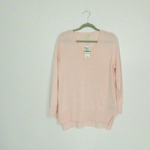Maison Jules Large Pink Tunic Sweater V Neck